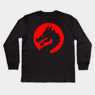 Red Luck Dragon Design, Luck Dragon Gifts Logo Design, Valkyrie War Dragon Kids Long Sleeve T-Shirt